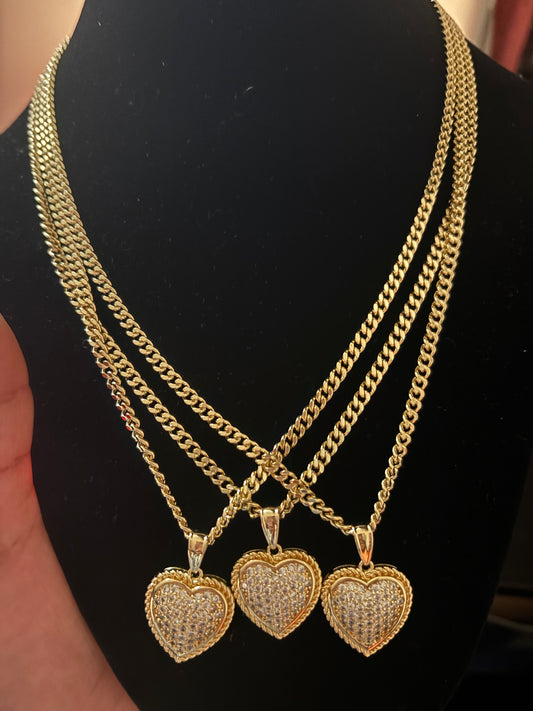 Cuban Link Heart
